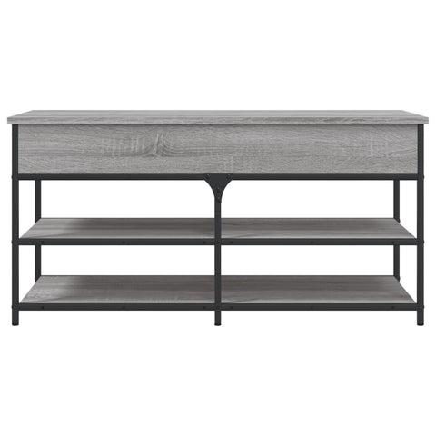 vidaXL Shoe Bench Grey Sonoma 100x42.5x50 cm Engineered Wood
