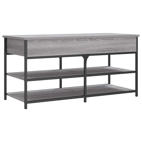 vidaXL Shoe Bench Grey Sonoma 100x42.5x50 cm Engineered Wood