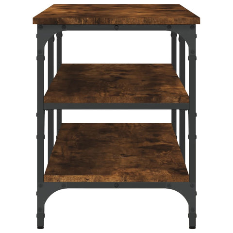 vidaXL Shoe Bench Smoked Oak 100x38.5x49 cm Engineered Wood