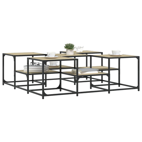 vidaXL Coffee Table Sonoma Oak 121x121x40 cm Engineered Wood