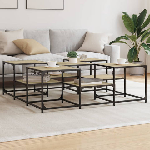 vidaXL Coffee Table Sonoma Oak 121x121x40 cm Engineered Wood