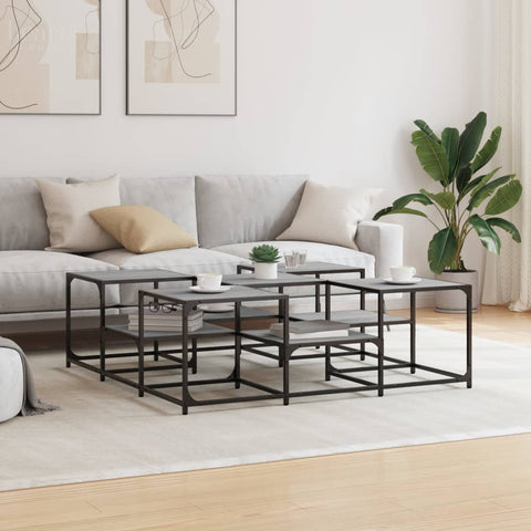 vidaXL Coffee Table Grey Sonoma 121x121x40 cm Engineered Wood