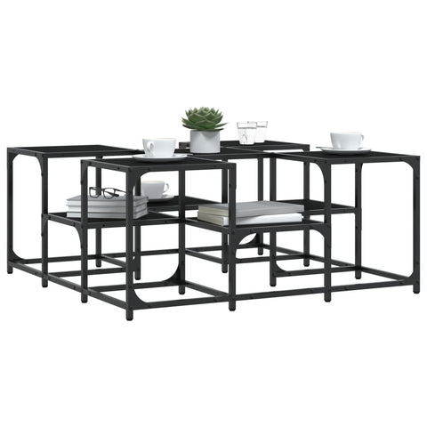 vidaXL Coffee Table Black 91x91x40 cm Engineered Wood
