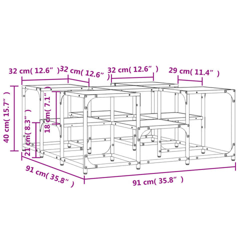 vidaXL Coffee Table Black 91x91x40 cm Engineered Wood