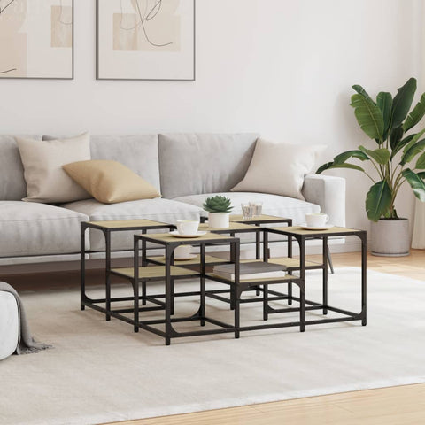 vidaXL Coffee Table Sonoma Oak 91x91x40 cm Engineered Wood