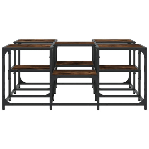 vidaXL Coffee Table Smoked Oak 91x91x40 cm Engineered Wood
