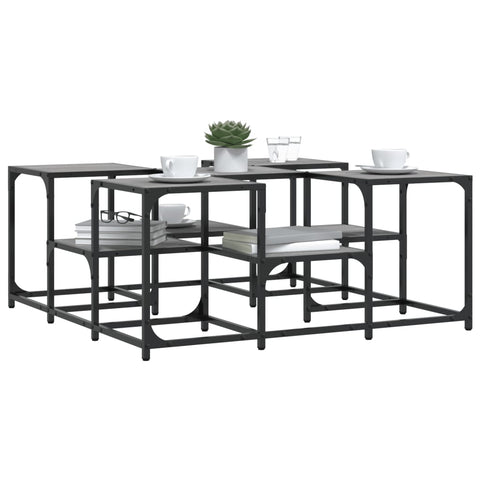 vidaXL Coffee Table Grey Sonoma 91x91x40 cm Engineered Wood