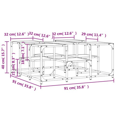 vidaXL Coffee Table Brown Oak 91x91x40 cm Engineered Wood