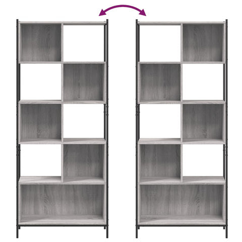 vidaXL Bookcase Grey Sonoma 72x28x172 cm Engineered Wood