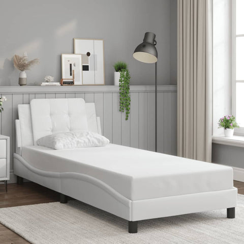 vidaXL Bed Frame without Mattress "Zadar" White 80x200 cm Faux Leather