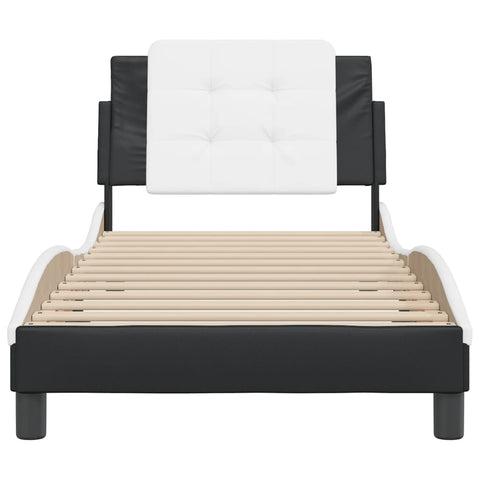 vidaXL Bed Frame without Mattress Black and White 80x200 cm Faux Leather