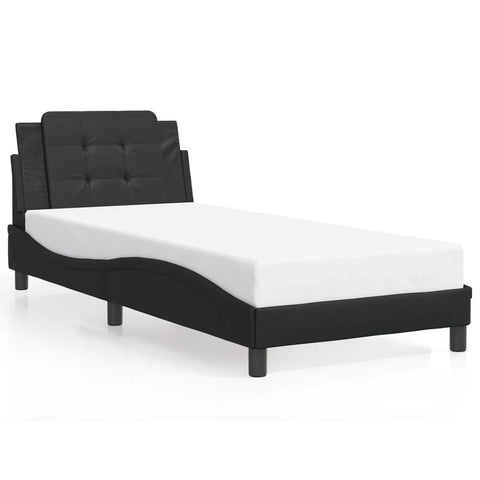 vidaXL Bed Frame without Mattress "Zadar" Black 90x190 cm Single Faux Leather