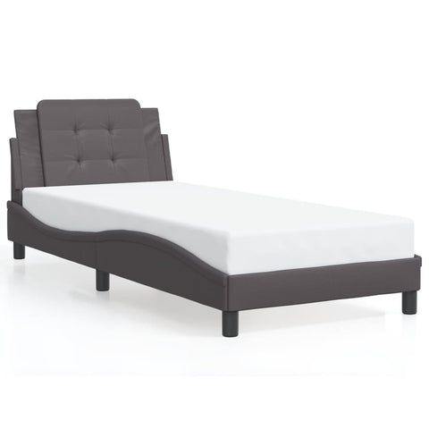 vidaXL Bed Frame without Mattress Grey 90x190 cm Single Faux Leather