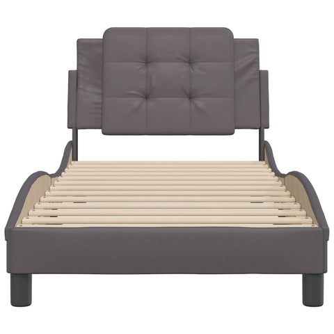 vidaXL Bed Frame without Mattress Grey 90x190 cm Single Faux Leather