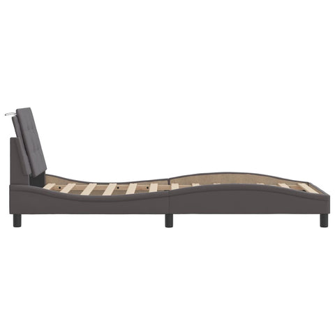 vidaXL Bed Frame without Mattress Grey 90x190 cm Single Faux Leather