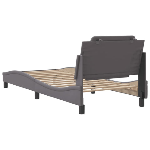 vidaXL Bed Frame without Mattress Grey 90x190 cm Single Faux Leather