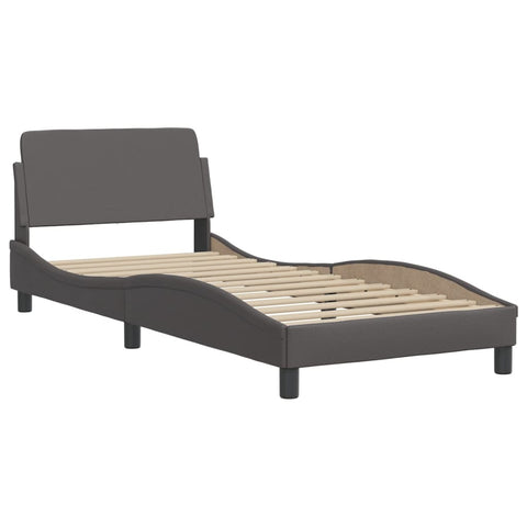vidaXL Bed Frame without Mattress Grey 90x190 cm Single Faux Leather