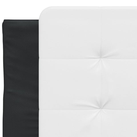 vidaXL Bed Frame without Mattress "Zadar" Black and White 90x190 cm Single Faux Leather