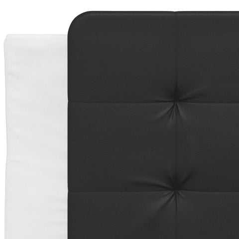 vidaXL Bed Frame without Mattress "Zadar" White and Black 90x190 cm Single Faux Leather