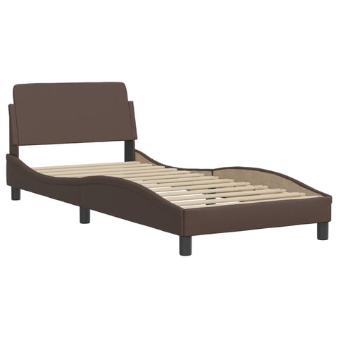 vidaXL Bed Frame without Mattress "Zadar" Brown 90x200 cm Faux Leather