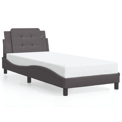 vidaXL Bed Frame without Mattress Grey 90x200 cm Faux Leather