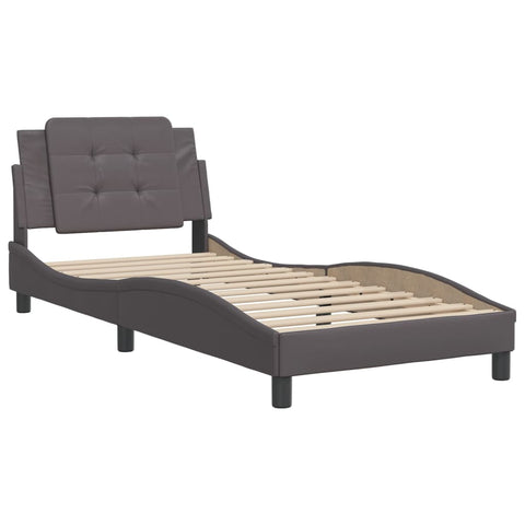 vidaXL Bed Frame without Mattress Grey 90x200 cm Faux Leather