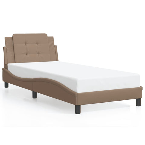 vidaXL Bed Frame without Mattress Cappuccino 90x200 cm Faux Leather
