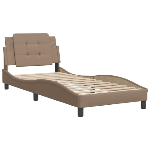 vidaXL Bed Frame without Mattress Cappuccino 90x200 cm Faux Leather