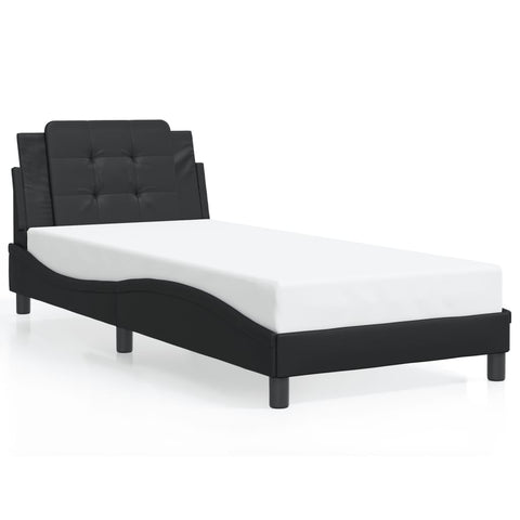 vidaXL Bed Frame without Mattress "Zadar" Black 100x200 cm Faux Leather