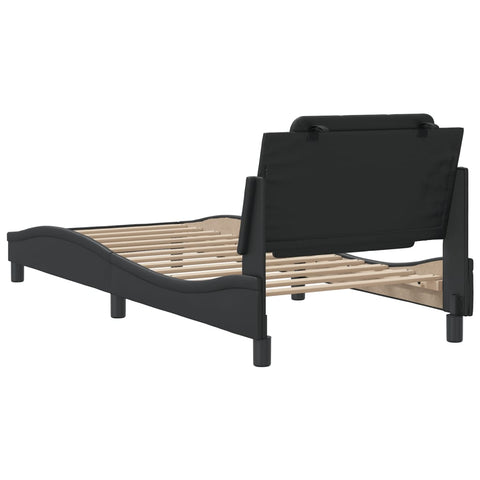 vidaXL Bed Frame without Mattress "Zadar" Black 100x200 cm Faux Leather