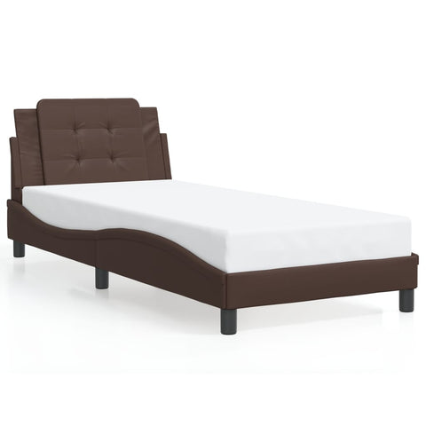 vidaXL Bed Frame without Mattress Brown 100x200 cm Faux Leather