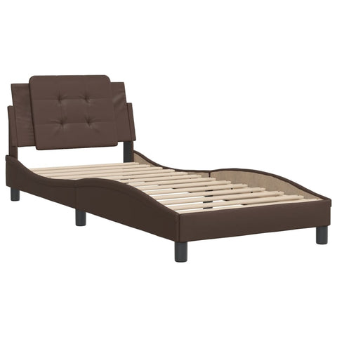 vidaXL Bed Frame without Mattress Brown 100x200 cm Faux Leather