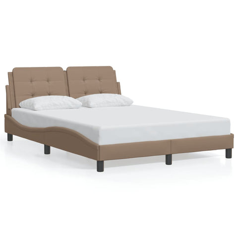 vidaXL Bed Frame without Mattress "Zadar" Cappuccino 120x200 cm Faux Leather