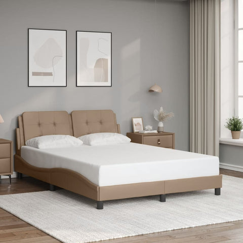 vidaXL Bed Frame without Mattress "Zadar" Cappuccino 120x200 cm Faux Leather