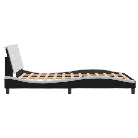 vidaXL Bed Frame without Mattress "Zadar" Black and White 120x200 cm Faux Leather