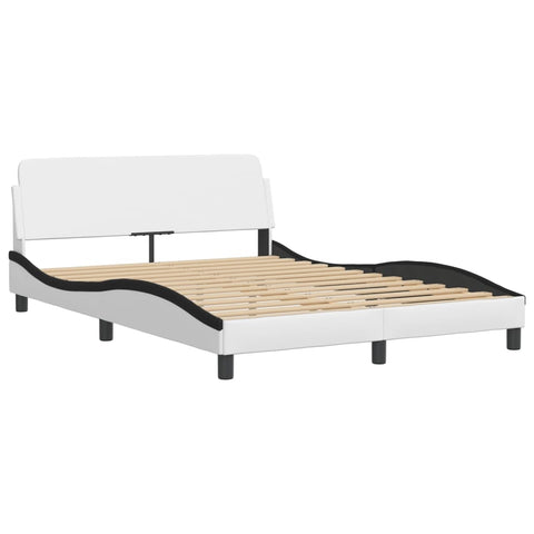 vidaXL Bed Frame without Mattress "Zadar" White and Black 120x200 cm Faux Leather