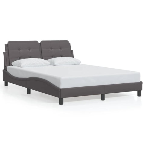vidaXL Bed Frame without Mattress "Zadar" Grey 140x190 cm Faux Leather