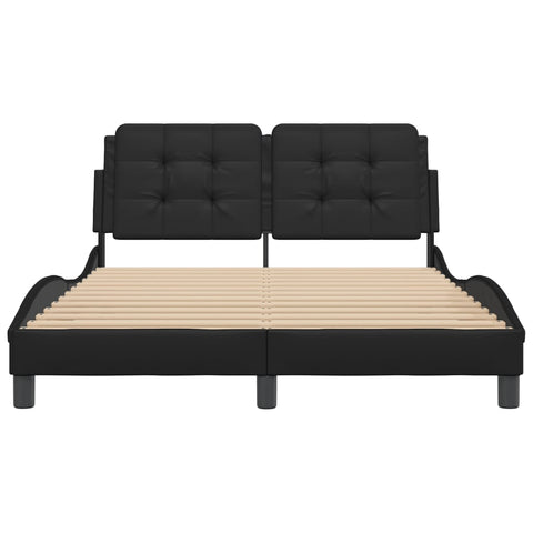 vidaXL Bed Frame without Mattress "Zadar" Black 140x200 cm Faux Leather