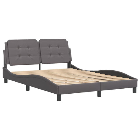 vidaXL Bed Frame without Mattress "Zadar" Grey 140x200 cm Faux Leather