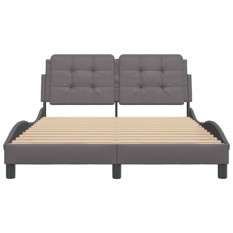 vidaXL Bed Frame without Mattress "Zadar" Grey 140x200 cm Faux Leather