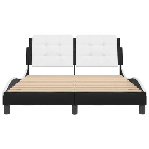vidaXL Bed Frame without Mattress "Zadar" Black and White 140x200 cm Faux Leather