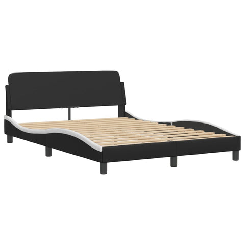 vidaXL Bed Frame without Mattress "Zadar" Black and White 140x200 cm Faux Leather