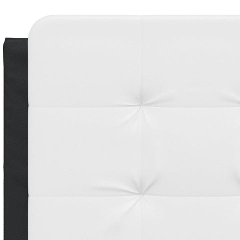 vidaXL Bed Frame without Mattress "Zadar" Black and White 140x200 cm Faux Leather