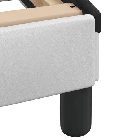 vidaXL Bed Frame without Mattress White and Black 140x200 cm Faux Leather