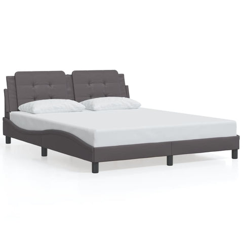 vidaXL Bed Frame without Mattress Grey 160x200 cm Faux Leather