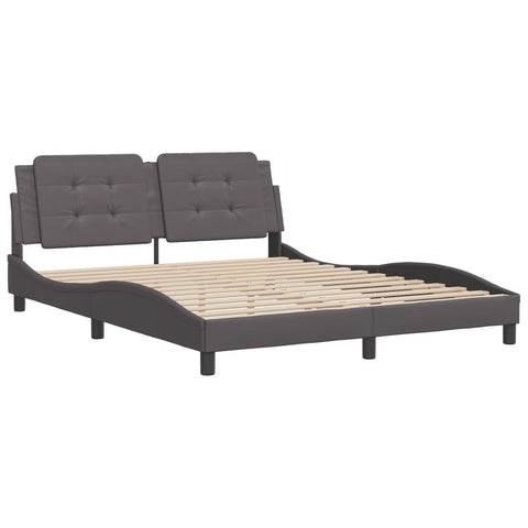 vidaXL Bed Frame without Mattress Grey 160x200 cm Faux Leather