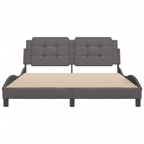 vidaXL Bed Frame without Mattress Grey 160x200 cm Faux Leather