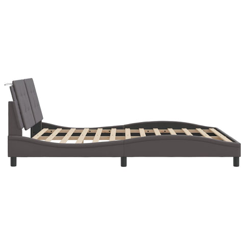 vidaXL Bed Frame without Mattress Grey 160x200 cm Faux Leather