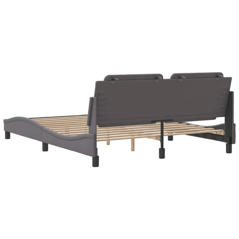 vidaXL Bed Frame without Mattress Grey 160x200 cm Faux Leather