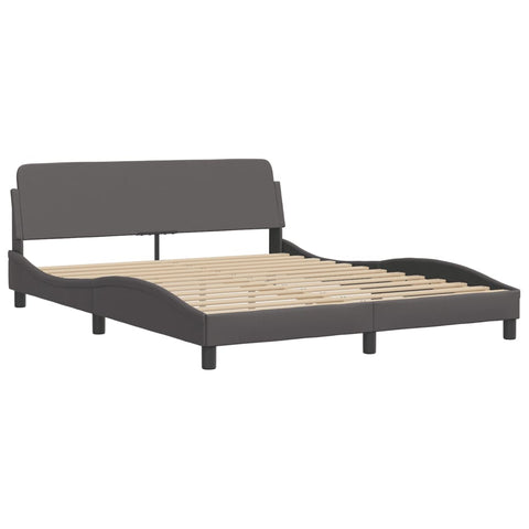 vidaXL Bed Frame without Mattress Grey 160x200 cm Faux Leather